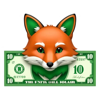 make 100 dollar bill with a fox head silhouette  sticker