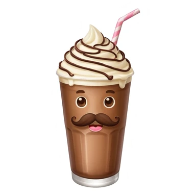 milkshake with mustache sticker