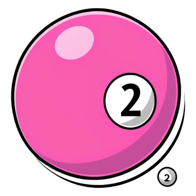 pink billiard ball with the number 23 sticker