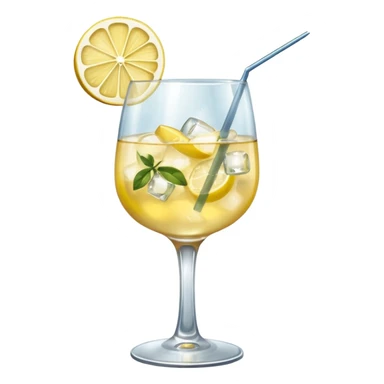 Spritz St-Germain avec citron et glaçons dans un verre cocktail  sticker