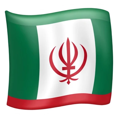 square iranian flag green white and red basic sticker