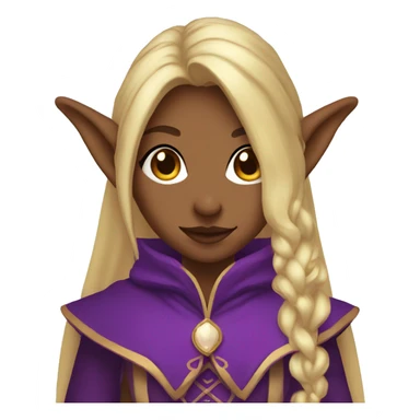 Noble female Elf with Elf ears and blonde hair and purple robes sticker