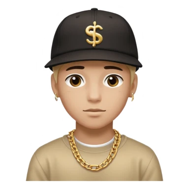 handsome boy with backside cap hip hop only neck  sticker