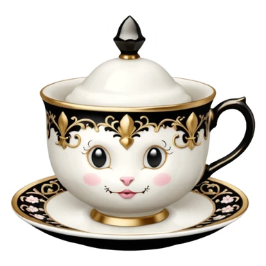 Alice in Wonderland teacup gothic sticker