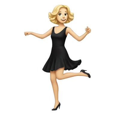 White woman black dress dancing sticker
