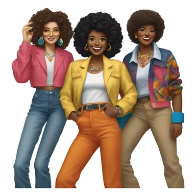 a group of friends from the 1980's sticker