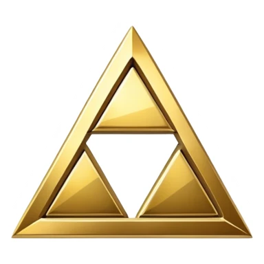 Triforce symbol from Legend of Zelda, three golden triangles arranged in a triangle sticker