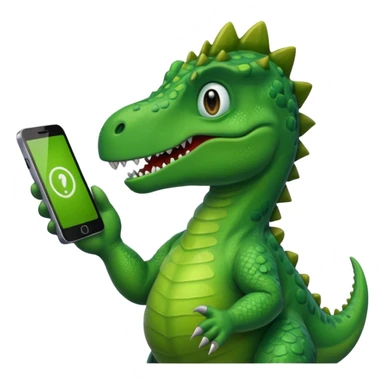Dinosaur with phone sticker