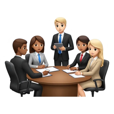 a group of coworkers in meeting room sticker