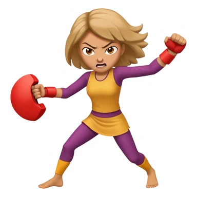 Woman angry kicking sticker