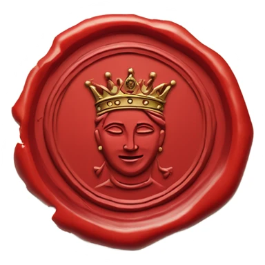 queen wax seal red broken circle sticker