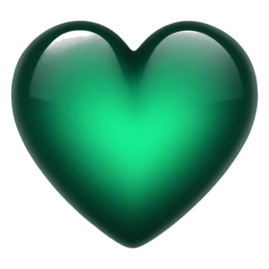 Dark green glass heart  sticker