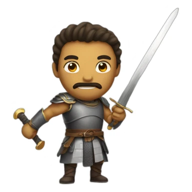 a swordsman with big sword sticker