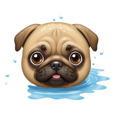 Pug  nadando sticker