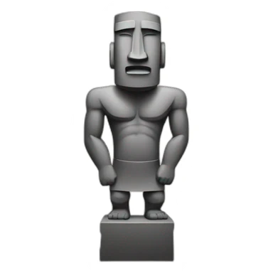 Moai statue working out sticker