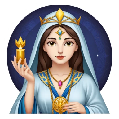 Tarot Card with a high priestess on it sticker