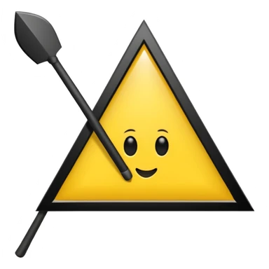 Hace una imagen con un triángulo amarillo y que adentro tenga una flecha apuntando a la izquierda que la flecha este adentro y que sea negra sticker