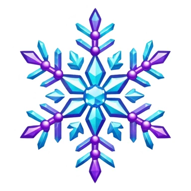 cyan and purple snowflake glitter sticker