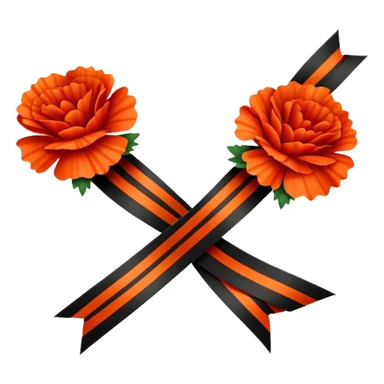 St. George ribbon and red carnation, symbol of Victory Day May 9 sticker