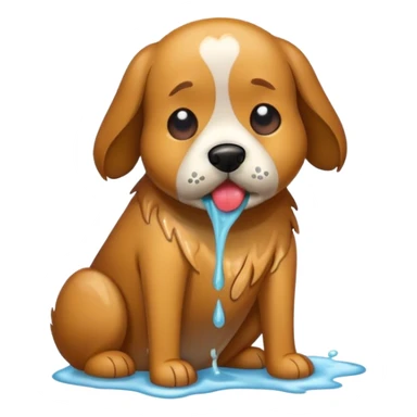 dog vomitting sticker
