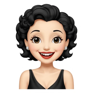 Traditional & iconic modern Betty Boop laughing sticker
