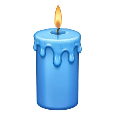 Dripping blue candle held diagonal wax dripping down sticker