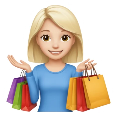a white blonde teen girl going shopping sticker
