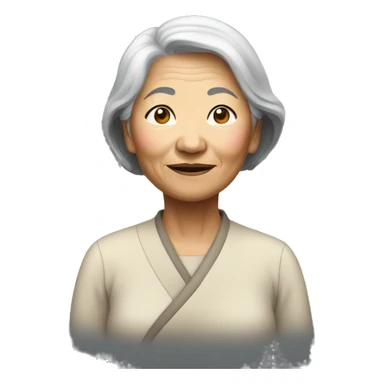 old asian woman standing sticker