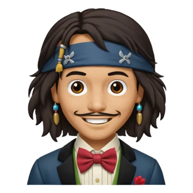 jack sparrow with bowtie sticker