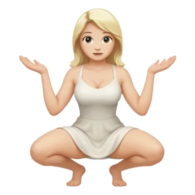 fullbody busty blonde naked pawg buxom kneeled in squat sfw sticker