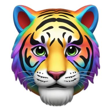 rainbow tiger Japanese mask sticker