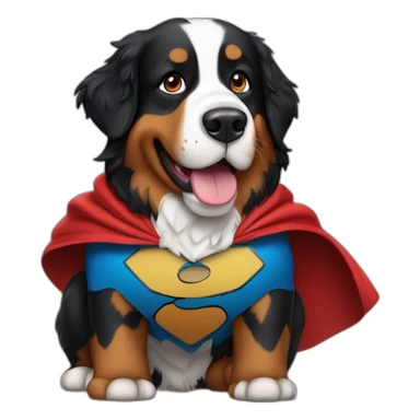 bernese mountain dog superhero with a cape sticker