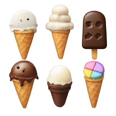 Ice cream with 3 scopes 1 cookies and cream and 1 vanilla and 1 chocolate  sticker