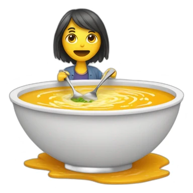 Un humain dans une soupe sticker