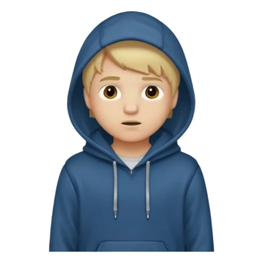 Blond boy with hoodie standing up sticker