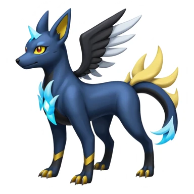 Manectric-Electrike-Lugia-Umbreon-Houndoom-Fakémon-hybrid-creature (full body), 4 legs sticker