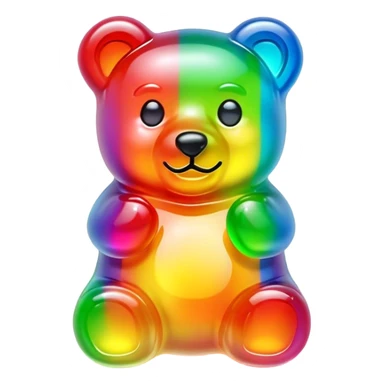 A neon rainbow gummy bear sticker