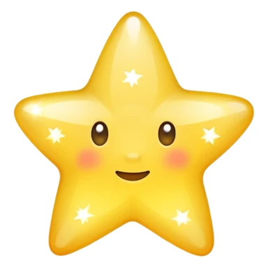 Generate a high-quality 3D cartoon-style emoji of a yellow sparkling star, glittering and shining effect, smooth gradient colors, rounded and cute appearance, no human faces, simple white background, high-resolution.

 sticker