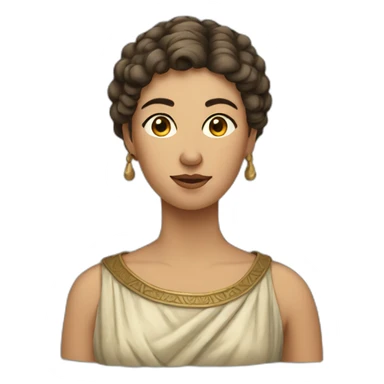 A woman from 8 th century,short hair, gown sticker