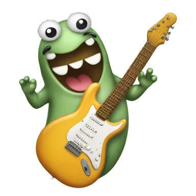 Happy slug playing electric guitar sticker