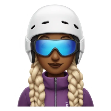 Cool girl with braids and a ski helmet and ski goggles  sticker