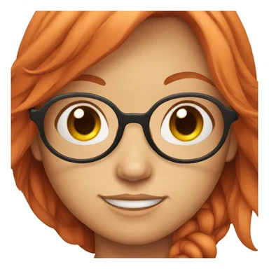 a red-headed girl with round glasses  sticker