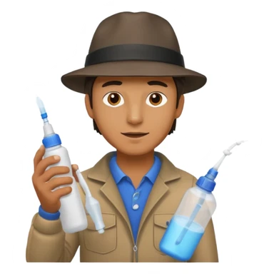 man spraying with spray sticker