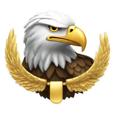 Eagle with gold Cuban link on  sticker