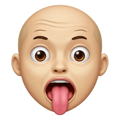 A shaking head emoji with tounge out looking crazy sticker