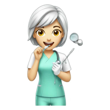 dentist girl showing tonge sticker