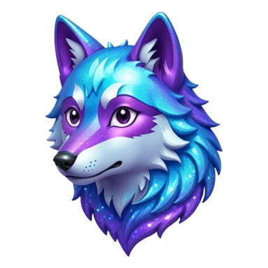 glitter purple and cian lobo sticker