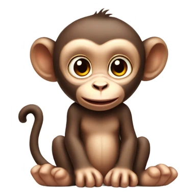 Cartoonish cute baby monkey  sticker