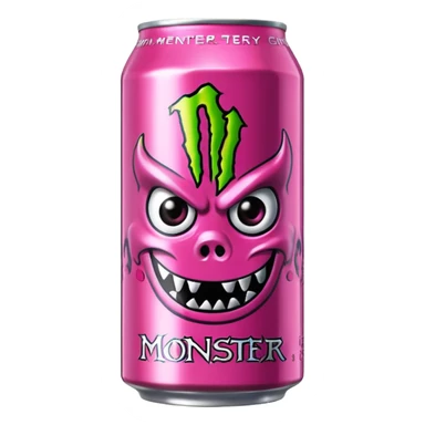 Pink monster energy drink with the logo of original monster company energy drink do not add the face in it just normal monster can  sticker