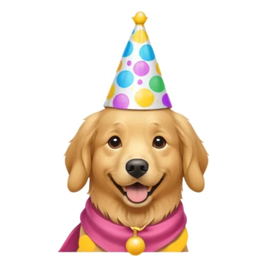 Golden retriever on his birthday sticker